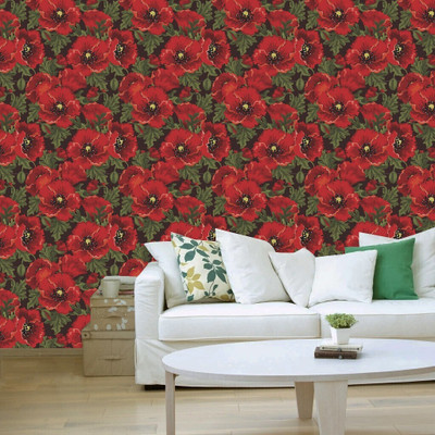 PRINIX Decor Vinyl Floral & Botanical Multicolor Wallpaper(L x W: 300 cm x 40 cm)