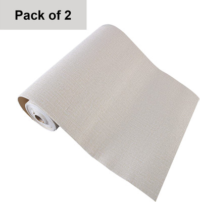 KUBER INDUSTRIES Vinyl Decorative Beige Wallpaper(L x W: 500 cm x 50 cm, Pack of 2)
