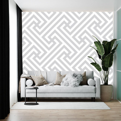 wallpics Vinyl Abstract Grey, White Wallpaper(L x W: 500 cm x 35 cm)