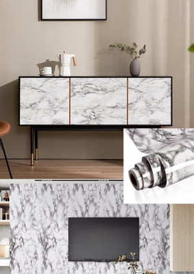 FEELPZONE Vinyl Abstract White Wallpaper(L x W: 152.4 cm x 60.96 cm)