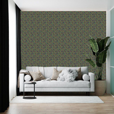 BRITISH TERMINAL Vinyl Abstract Green Wallpaper(L x W: 200 cm x 45 cm)