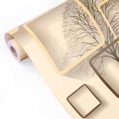 Pringo Vinyl Abstract Yellow Wallpaper(L x W: 500 cm x 45 cm)