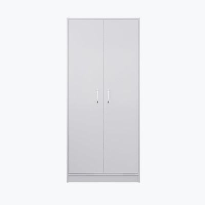 CASPIAN Wooden Almirah for Clothes and Stacking space -Home Furniture Storage Engineered Wood 2 Door Wardrobe(Finish Color - White, Pre-assembled)