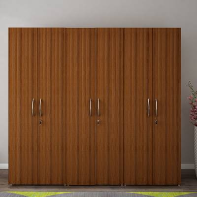 Woodbuzz Engineered Wood 6 Door Wardrobe
