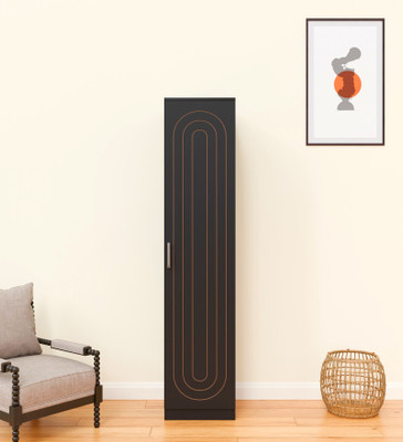 Spyder Craft Multipurpose Single Door Wardrobe Closet For Cloth, Living Room Engineered Wood 1 Door Wardrobe(Finish Color - Black, DIY(Do-It-Yourself))