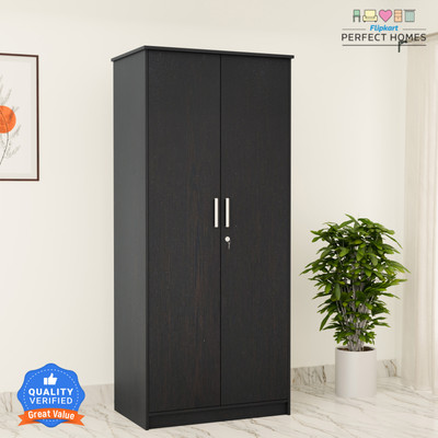 Flipkart Perfect Homes Julian Engineered Wood 2 Door Wardrobe(Finish Color - Melamine CP Wenge SIB, Knock Down)