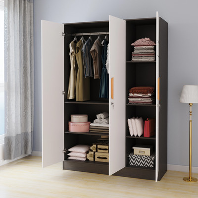 Flipkart Perfect Homes Manchester Engineered Wood 3 Door Wardrobe(Finish Color - Super White & Flower Wenge, Knock Down)
