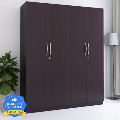 Flipkart Perfect Homes Olympus Engineered Wood 4 Door Wardrobe(Finish Color - Wenge, Knock Down)