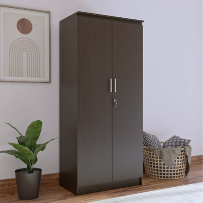 NEUDOT MONO Engineered Wood 2 Door Wardrobe(Finish Color - Wenge, Knock Down)