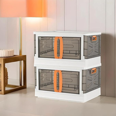 TEX-RO Wardrobe Cupboard Black & White Plastic 2 Door Wardrobe(Finish Color - Black & White, DIY(Do-It-Yourself))