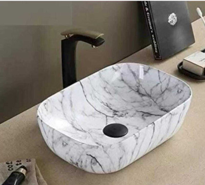 NEKSTONE Premium Designer Ceramic Wash Basin (18x13x5) Nek ALPHA 114 Table Top Basin(MULTICOLOR)