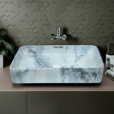 Nerobi BIG SIZE DESIGNER PREMIUM TABLE TOP COUNTER TOP WASH BASIN 24x14x5 slate 413 Table Top Basin(multicolor)
