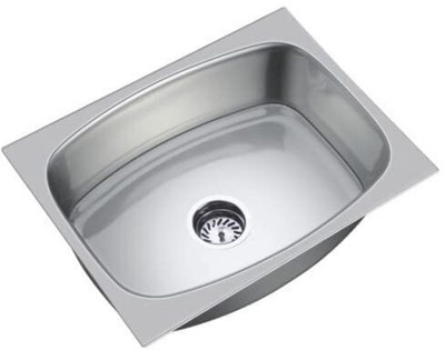 DENMARK Denmark Classic Quality Stainless Steel Kitchen Sink 24*18*8INCH Size With Coupling & Waste Pipe Under Counter Basin(Steel)