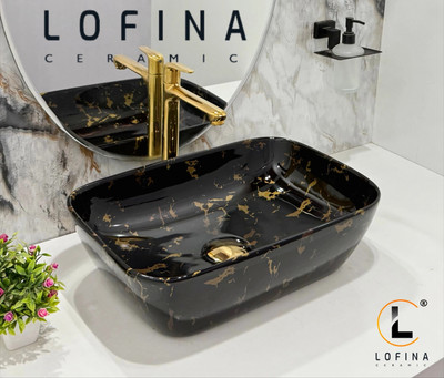Lofina Ceramic Premium Ceramic BASIN Which Gives Look To your Home Table Top Wash Basin AI1015 DESIGNER COUNTER WASH BASIN GLOSSY finish Table Top Basin(MULTICOLOR)