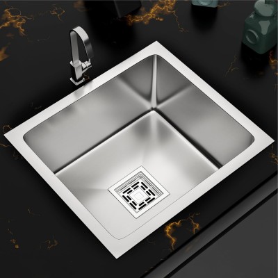 chirag Kitchen Sink 18x16x10 Single Bowl 16-Gauge, 18 Inch, T-304 Stainless Steel Sink CHM1816M Vessel Sink(Silver)