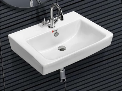 clayplus White Elegant Solid Preimum Grade Ceramic's Wallmounted ( 13 * 18 ) Wall Hung Basin(WHITE)