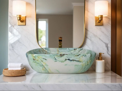 LOFINA Premium Ceramic vessel Sink Which Gives Look To your Home Table Top Wash Basin JSD 1026(L45xW32.5xH12.5Cm) Very Stylish Bathroom Luxury Ceramic Wash Basin Table Top Basin(Multicolour)
