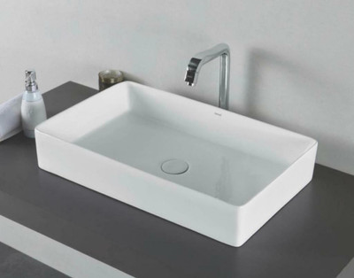SENISTO L-60 B- 38 H- 12 CM LONG BASIN ROCKET Table Top Basin(WHITE)
