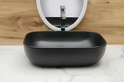 AFINA INDUSTRIES MATT BLACK Table top wash basin(18X13X5) Table Top Basin(BLACK)