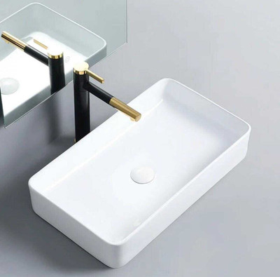 Flipkart SmartBuy Ceramic wash basin big size (24x14x4.5 inch) White 24x14 Table Top Basin(WHITE)
