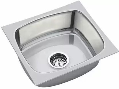 rencho Sound Proof Super Quality Kitchen Sink Stainless Steel Kitch Sink_15" X 12" Inch Under Counter Basin(Steel)