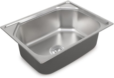 MESSINA Hexagon Kitchen Sink 24 X 18 X 10 Machine-Made sink Premium Quality Sink MATT FINISH Stainless Steel _A89 Vessel Sink(Silver)