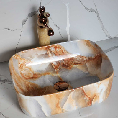 clayplus Preimum Grade Ceramic's Designer Wash Basin Counter Top(MULTICOLOR)