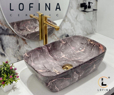 Lofina Ceramic Premium Ceramic BASIN Which Gives Look To your Home Table Top Wash Basin AI1027 Premium Designer Ceramic Wash Basin Glossy finish( Table Top Basin(MULTICOLOR)