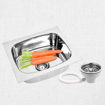 Shivangan Premium Quality Stainless Steel Kitchen Sink – 18x16x7 Inch, Glossy Finish ４７８６７７ Vessel Sink(Silver)