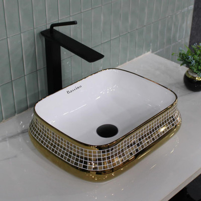 BASSINO Wash Basin Table Top Counter for Bathroom, Kitchen Counter Top (White) Wash Basin Table Top Counter for Bathroom, Kitchen Counter Top(White)