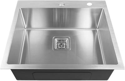 Prestige (24"x18"x10" TAP HOLE) 304 GRADE STAINLESS STEEL HANDMADE KITCHEN SINK Vessel Sink
