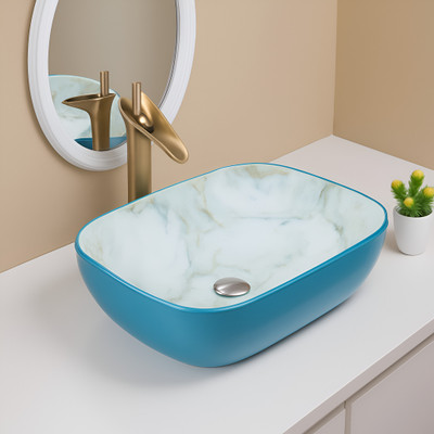 OSOSAM Glossy Finish Tabletop Vessel Sink Basin For Bathroom (18 x 13 x 5.5 Inch) OS-173 Counter Top(SIYAN) deal from flipkart OSOSAM Glossy Finish Tabletop Vessel Sink Basin For Bathroom (18 x 13 x 5.5 Inch) OS-173 Counter Top(SIYAN) deal from flipkart