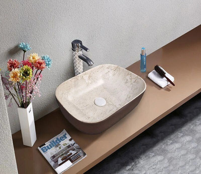 Incera Premium Designer Ceramic Wash Basin Matt N (18*13*5)(Chocolate-1095) N Table Top Basin(Multicolor)