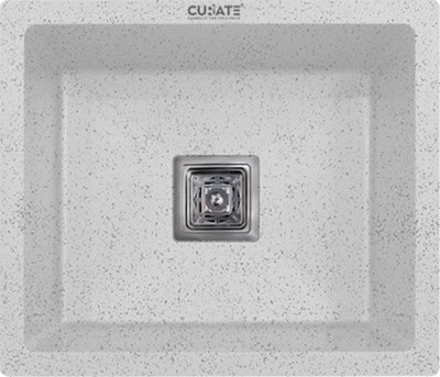 CURATE Quartz Kitchen Sink Star Dust Matt Finish- 16x18x9 inch Single Bowl | CURATE N205 Top Mount(Star Dust)