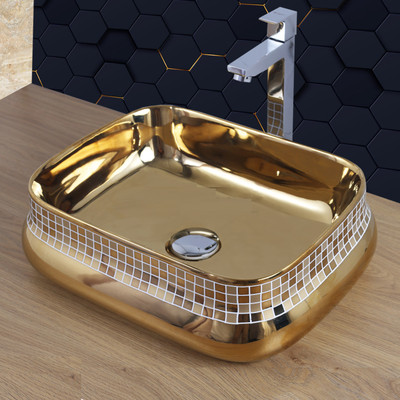 MAHISRE Ceramic Table Top Vessel Sink Wash Basin Oval Shape Over Counter Wash Basin For Bathrooms & Living Room, 18 x 13 x 5 Inch (G3502) Table Top Basin(White)