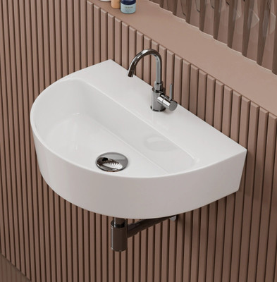 Syon TIM Premium Ceramic Wall Mount & Table Top Wash Basin (17 inch x12 inch) SYON103 Wall Hung Basin(White)