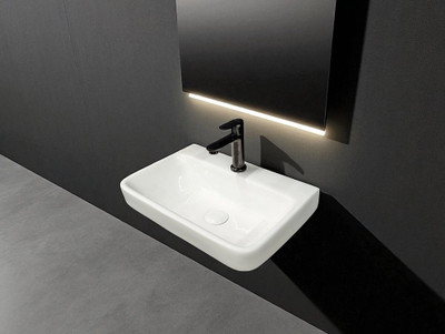 DELTA Table Top & Wall Hung Ceramic Wash Basin(DD-White) DD(18*12*5)(White-01) Wall Hung Basin(White)