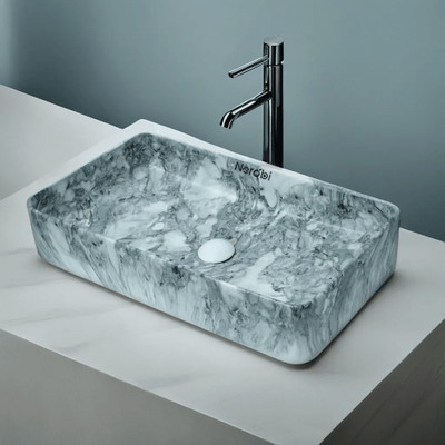 Nerobi BIG SIZE DESIGNER PREMIUM TABLE TOP COUNTER TOP WASH BASIN 24x14x5 slate 452 glossy Table Top Basin(multicolor)