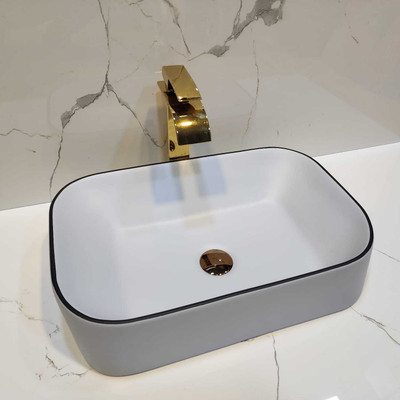 clayplus Premium Grade White Glossy Ceramic Designer Table Top Wash Basin Table Top Basin Premium Grade Ceramic's Designer Table Top Wash Basin Table Top Basin(Matte Grey)