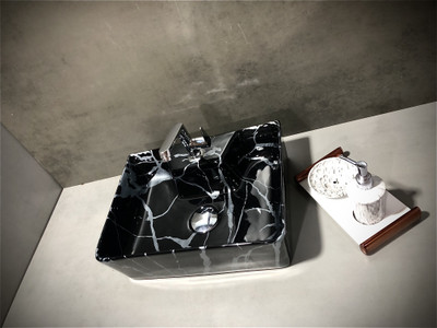 ALPHA 2 in 1 Table Top & Wall Mount Designer Wash Basin with Waste Pipe & Coupling set (16*12*5)(M53_Silver) Wall Hung Basin(White)