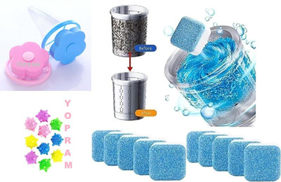 shoparam Floating Lint Mesh Bag & Laundry Dryer Balls Set of 10 dry ball & 2 bags Washing Machine Dryer Lint Filter