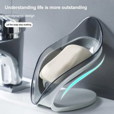 PL SKY LEAF SHAPE SOAP BOX SELF DRAINING BATHROOM SOAP HOLDER (Multicolor) Washing Machine Soap Dispenser