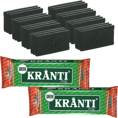 kranti Green Laundry Soap 1800g|Detergent Bar|Set of 4 in each pack|Pack of 2|900g each Detergent Bar(1800 g, Pack of 8)