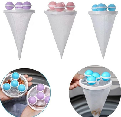 MIXCO Washing Machine Floating Lint Mesh Bag Net Hair Filter Remover Net Pouch Dishwash Bar(3 x 33.33 g)