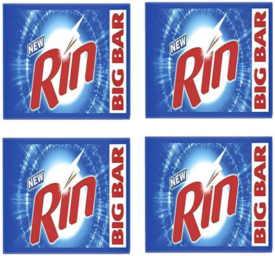 Rin Sabun & Detergent Soap & Detergent Bar(1000 g, Pack of 4)