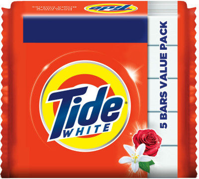 Tide White Detergent Bar Soap, Value Pack 200 gms x 5 (Buy 4 Get 1) Detergent Bar(1000 g, Pack of 5)