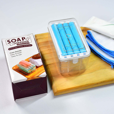 SATSUN ENTERPRISE 2-in-1 Bar Soap Roller Dispenser,2-in-1 Portable Soap Dish & Soap Dispenser(SkyBlue, Blue)