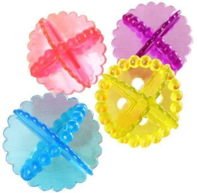 Ashkaa Set of 4 Reusable Laundry Balls – Silicone Wash & Dryer Helper Fabric Softener Detergent Bar(200 g)