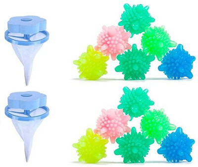 Qweezer 2Pcs Foating Net Lint Catcher & 12Pcs Laundry balls For Washing Machine Detergent Bar(200 g, Pack of 14)
