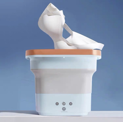 lukzer Mini Portable Folding Washing Machine Cloth Washer Spin Dryer Collapsible Bucket Washing Machine Door Hinge